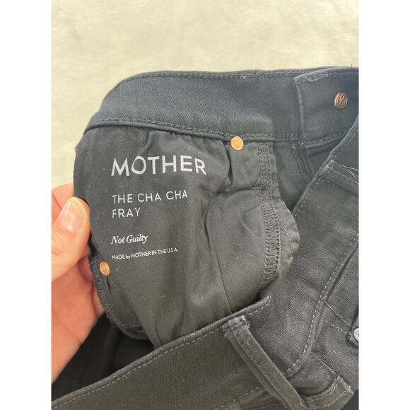 Mother Denim The Cha Cha Fray Jeans Black Not Guilty Capsule Vacation Flare Easy - Picture 9 of 13